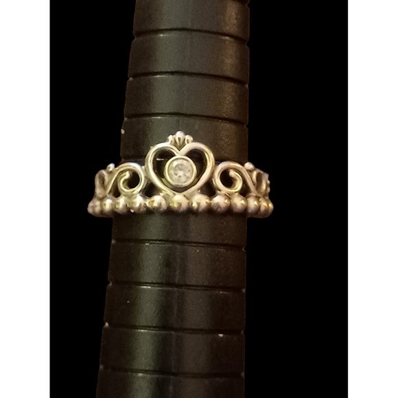 Pandora Ale S925 Marked Princess Crown Ring Size 6.75 - Picture 2 of 7
